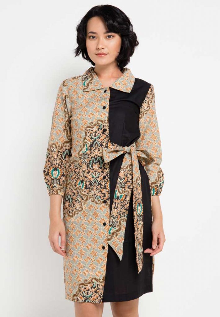 √ 30 Model Dress Batik Modern Kombinasi Elegan Terbaru 