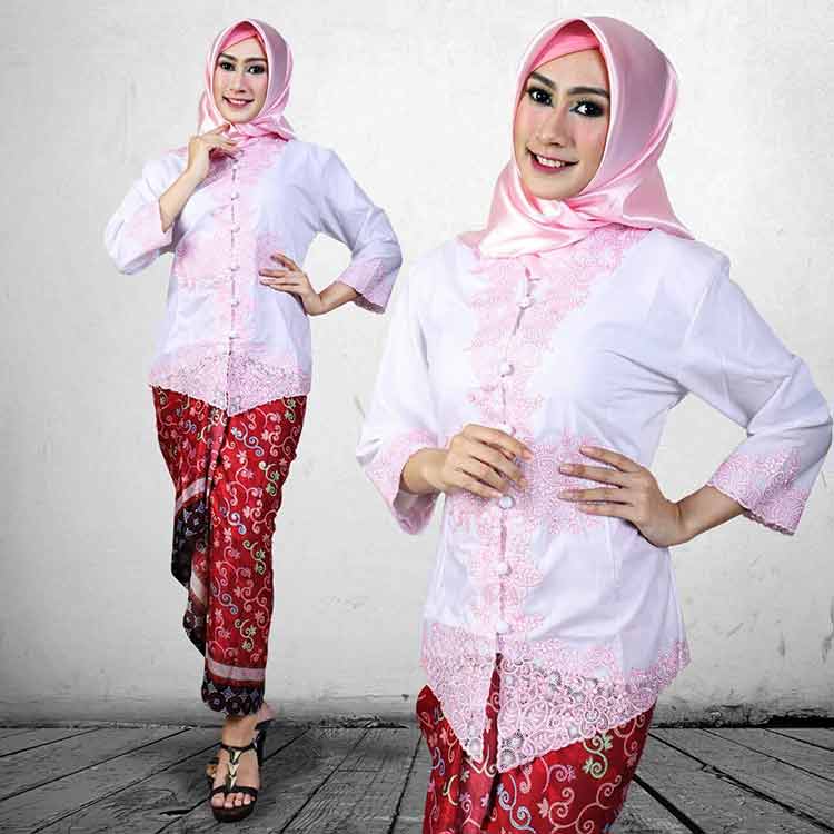 30 Model Kebaya Encim Modern Betawi Putih Hijab