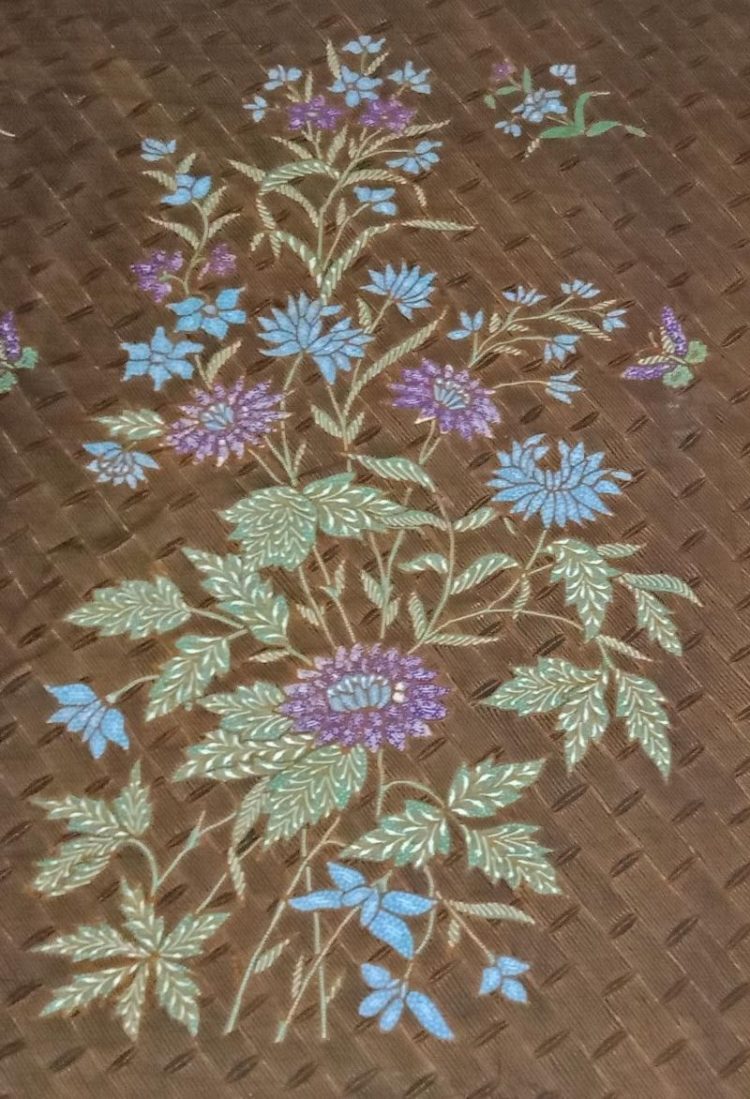 motif batik bunga biru