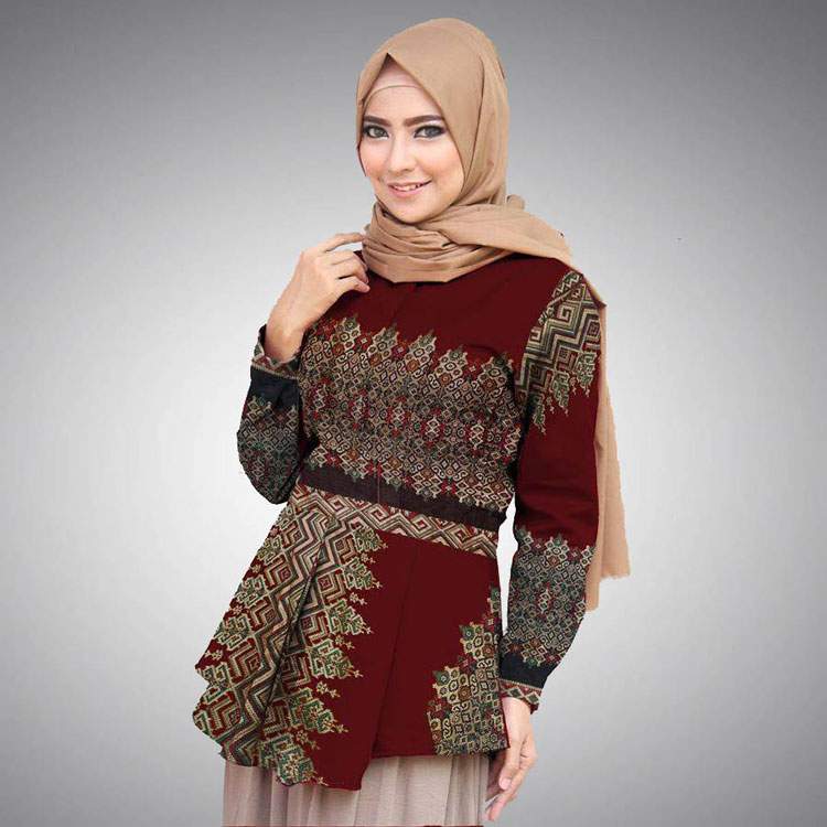 desain baju batik hijab modern