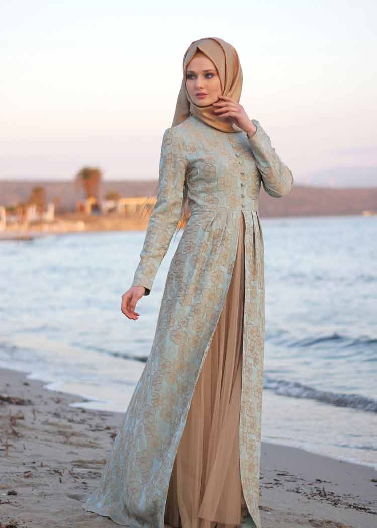 model dress kebaya modern muslim brokat panjang