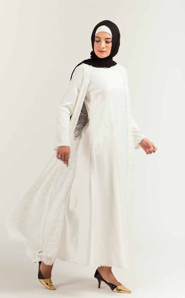 √ 30 Model Gamis Putih Mewah Modern Elegan Brokat