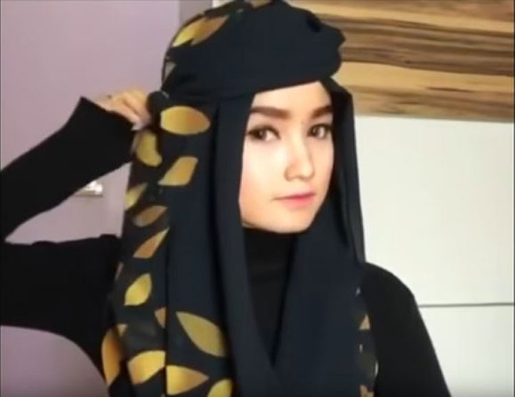 tutorial hijab pesta glitter