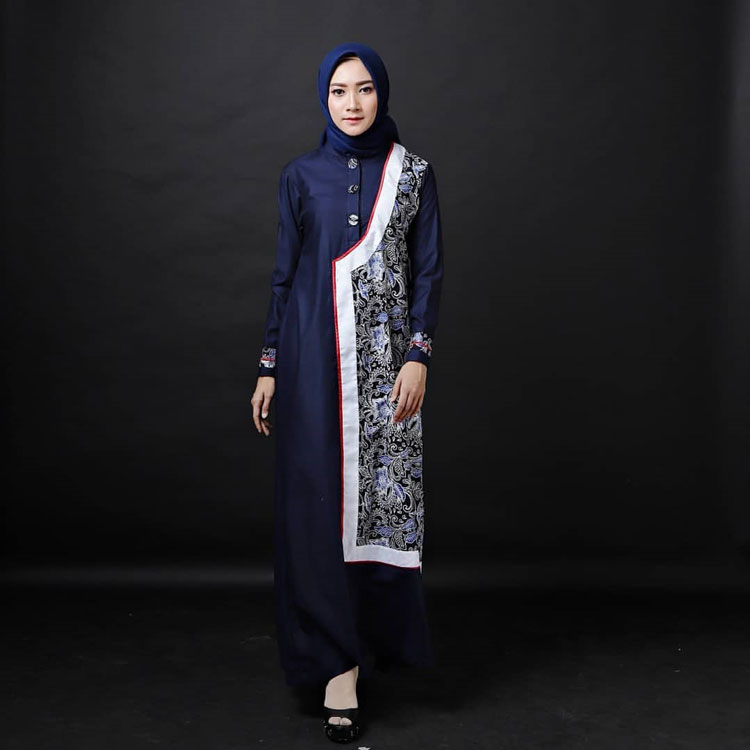 gamis batik modern model baju gamis terbaru  wanita