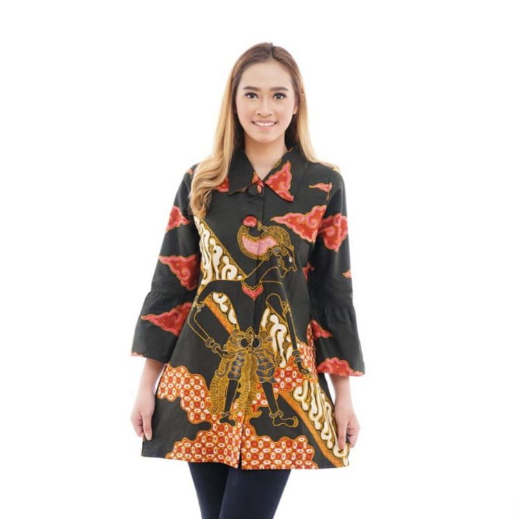 30 Model Baju  Batik  Wanita Kantor MODERN LENGAN PANJANG 