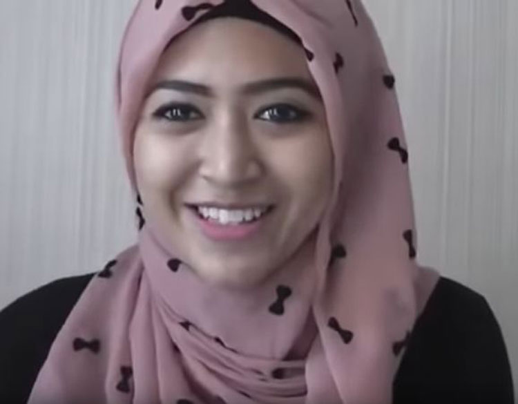 tutorial hijab pesta untuk wajah lonjong
