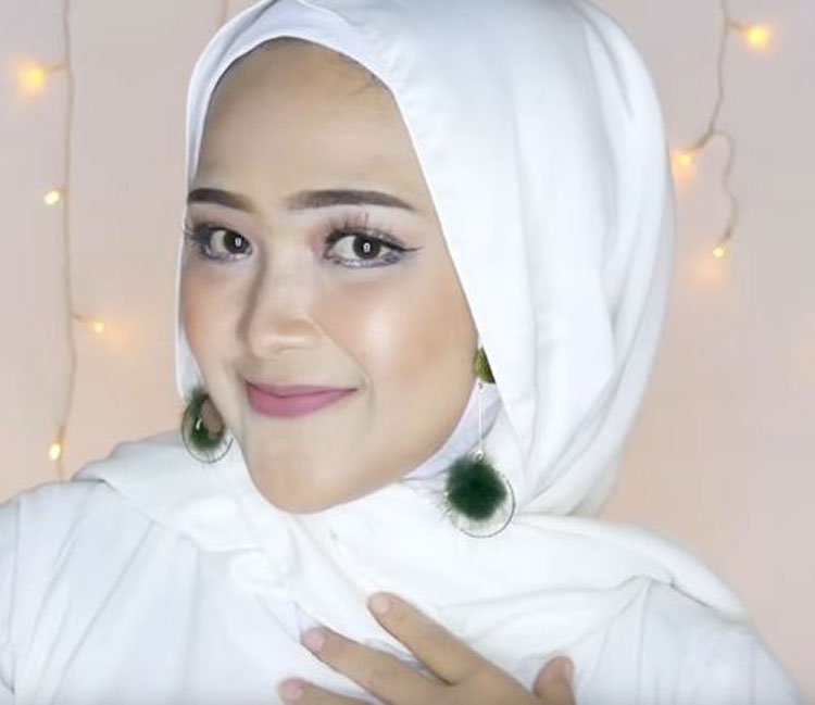 tutorial hijab pashmina festival