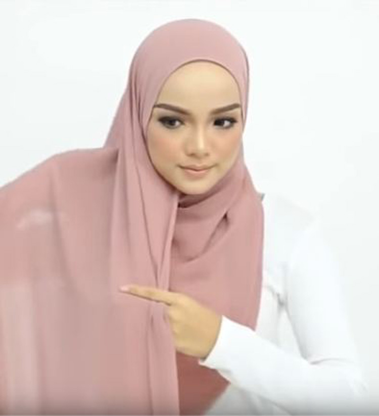 tutorial hijab pashmina hamidah