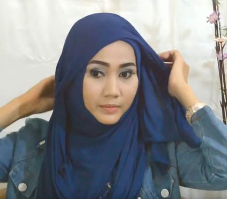 tutorial hijab pashmina untuk fashion show