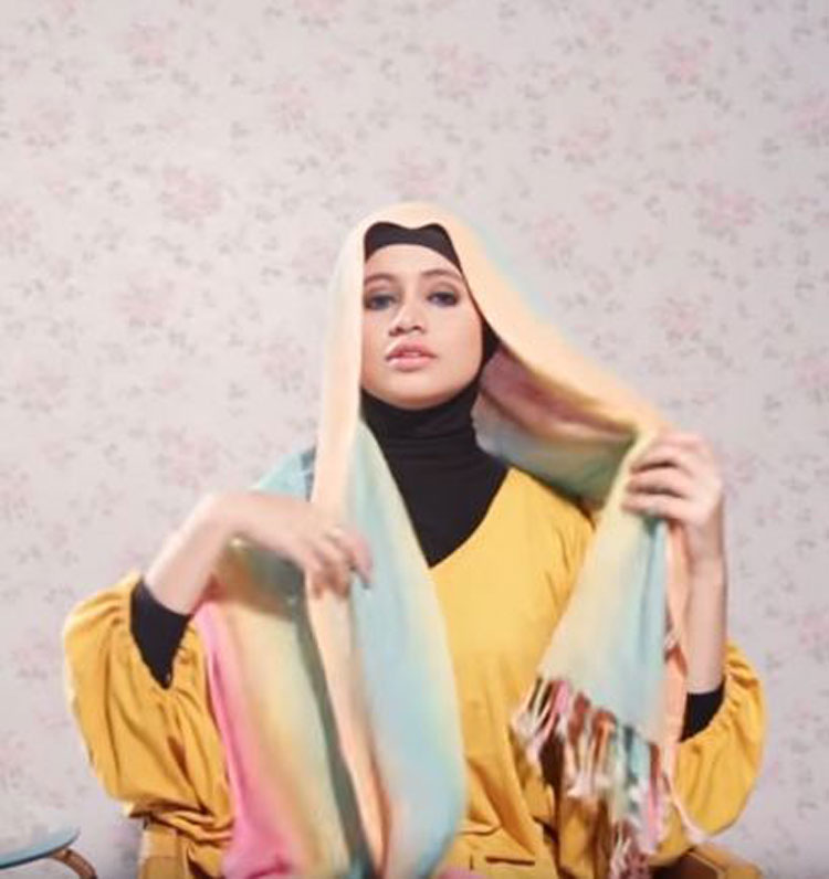tutorial hijab pashmina tanpa jarum