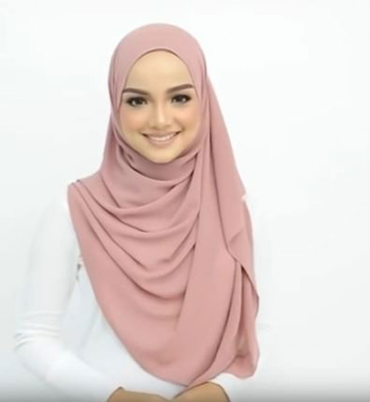 tutorial hijab pashmina sifon gampang