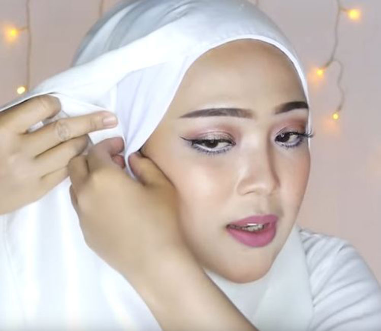 tutorial hijab pashmina denim simple