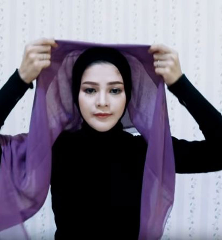 tutorial hijab segi empat gaya ikat
