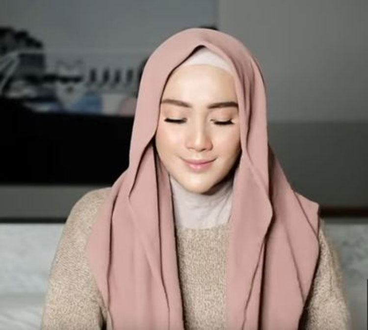 tutorial hijab segi empat untuk pesta