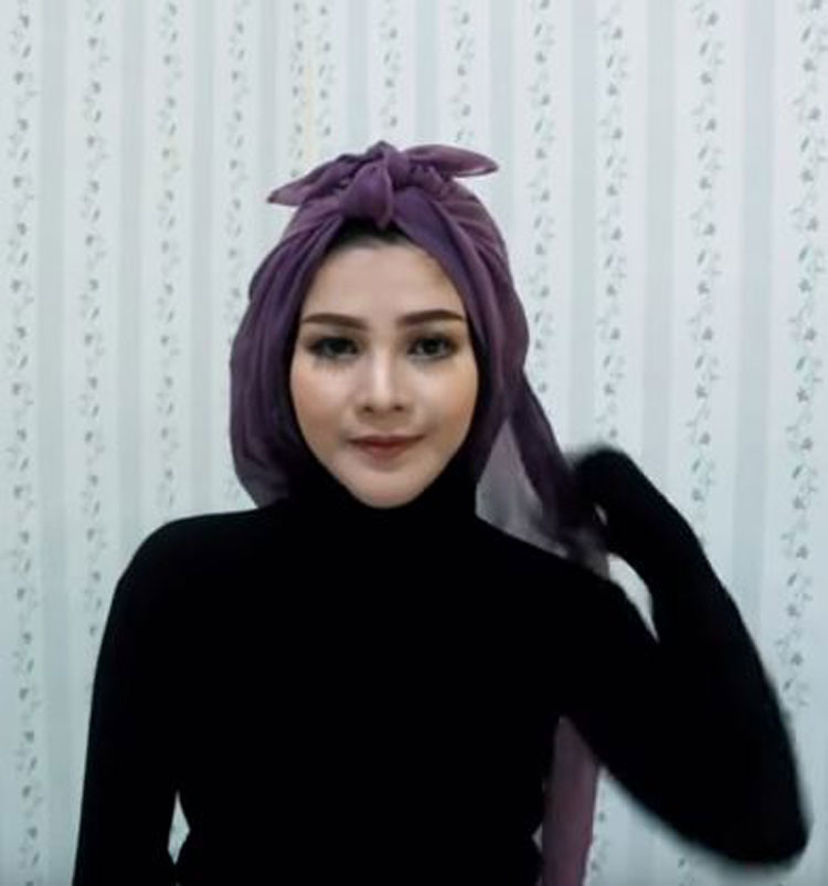 tutorial hijab segi empat harian