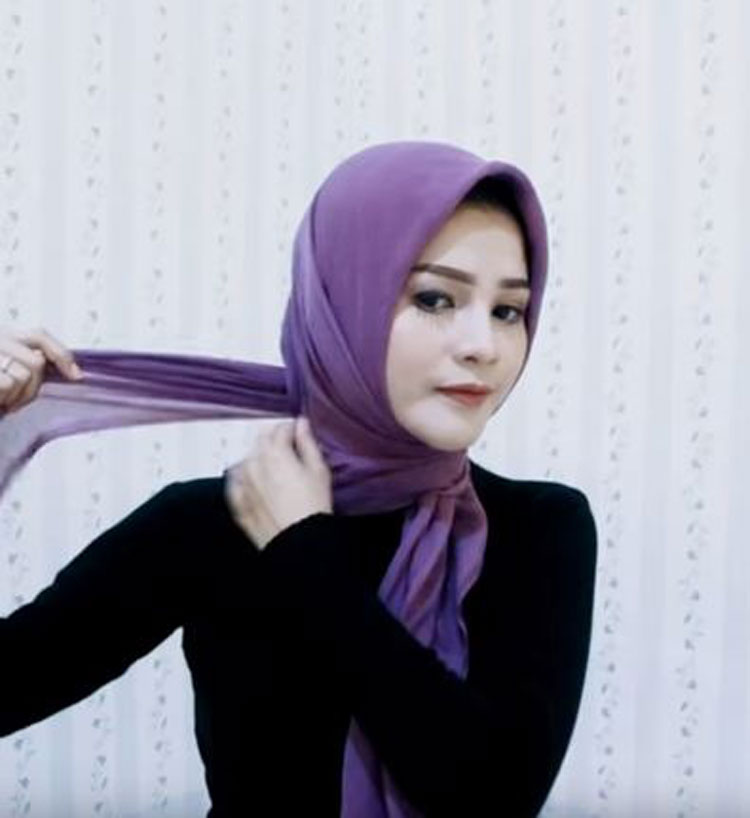tutorial hijab segi empat instan