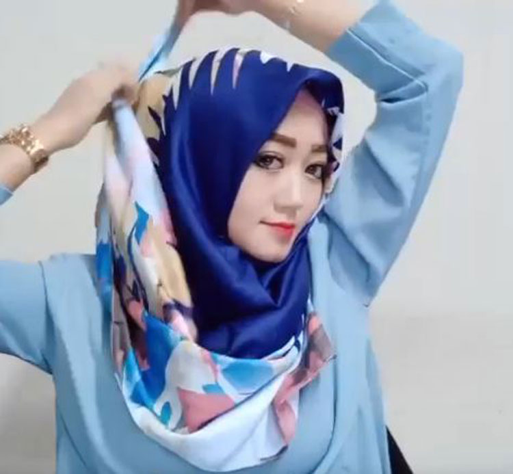 tutorial hijab segiempat jadi pashmina