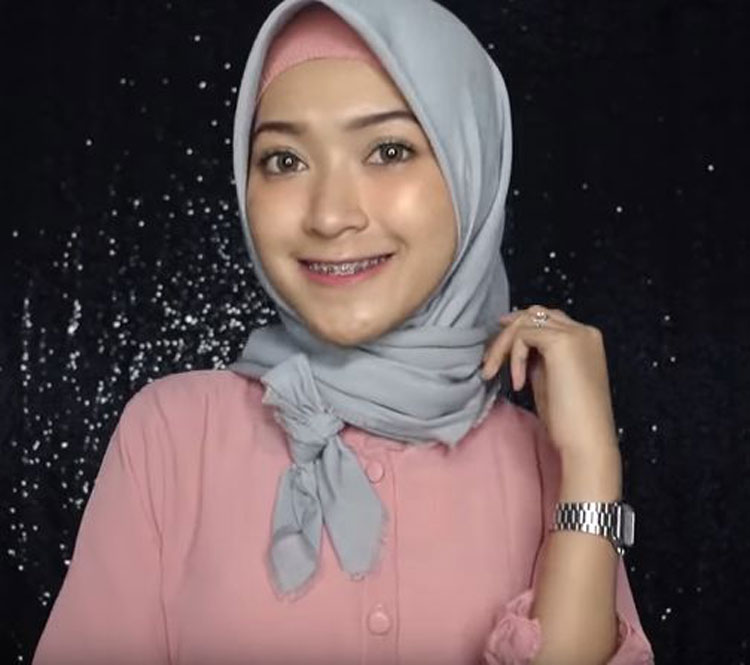 gambar tutorial hijab simple