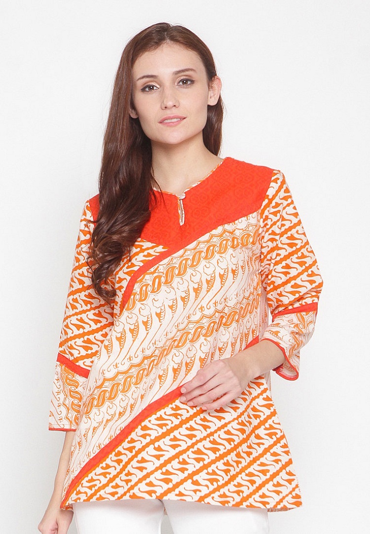 30+ Model Blouse Batik Wanita (MODERN, KOMBINASI, KERJA)