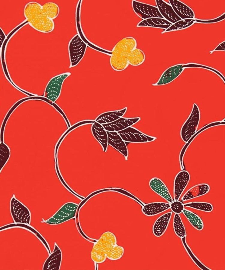 sketsa batik flora