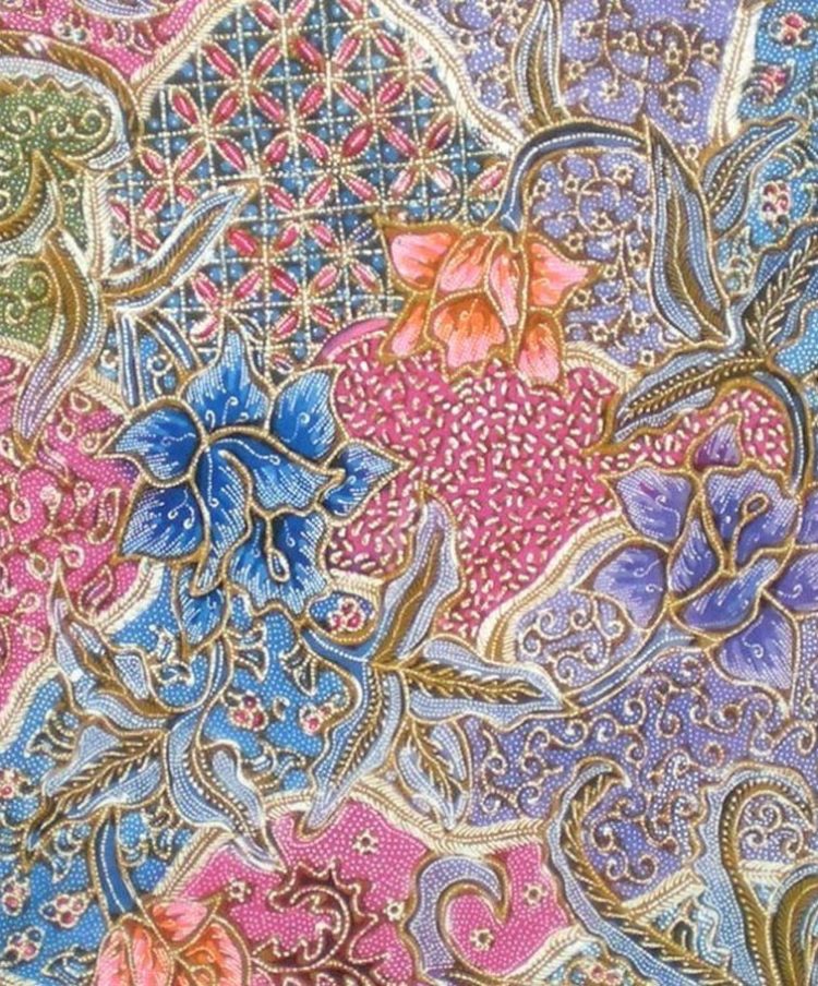 gambar batik geometris flora dan fauna